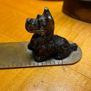 Vintage 1930’s (almost antique) Scottie cast iron on brass ruler, letter opener.